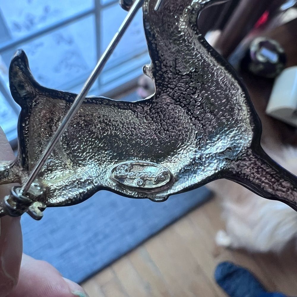 Vintage Dane craft Reindeer Brooch 1970s - Picture 2 of 3